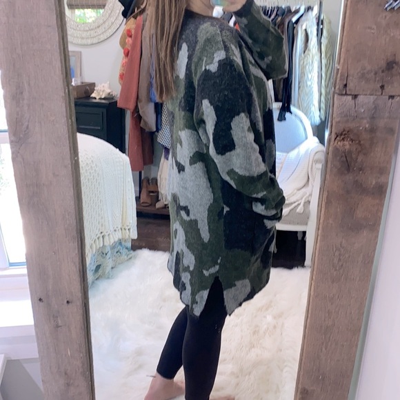 Modern Canvas sweater knit cardigan camouflage size large - Picture 5 of 8